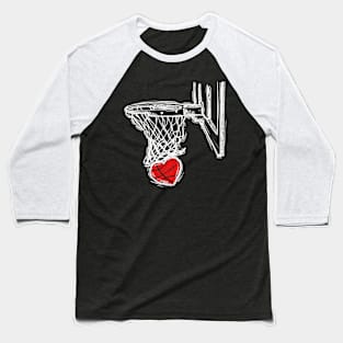 Basketball Valentines Day Love Heart Hoops Romance College Baseball T-Shirt